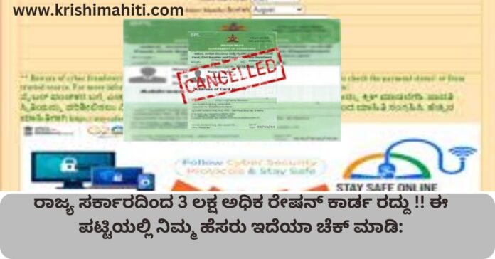 Order to cancel ration Card